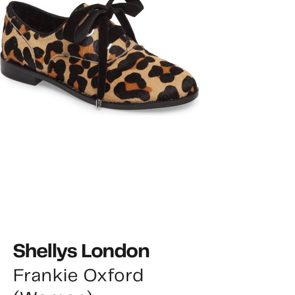 🆕 SHELLYS LONDON “ Frankie “ Animal Print Calf Hair Oxford Lace Up Shoes